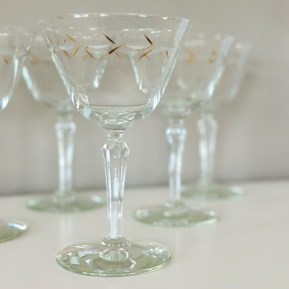 Vintage set of Libbey coupe glasses